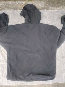 Black Hooded Pullover Anorak Jacket