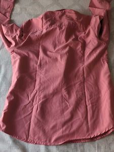 Women's Coral Pink Button-Up Shirt