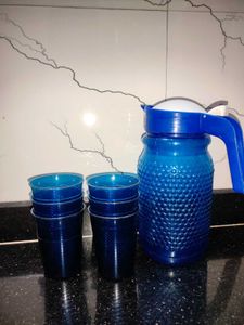 Blue jug and glass set☀️