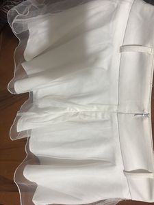 White Tulle Trim Mini Skirt