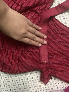 Red Embellished Lehenga Skirt