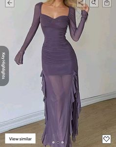 Purple ruffle dress