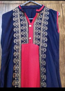 Stylish Navy Blue and Pink Kurta