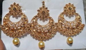 Elegant Gold Stone Dangle Earrings