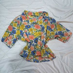 Floral Print Cropped Shirt (negotiable)