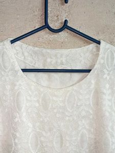 Elegant White Lace Top Layered