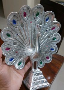 Silver Decorative Peacock