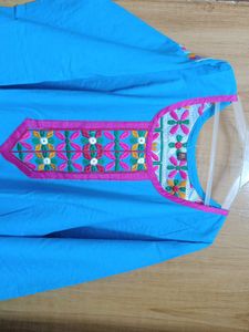 Embroidered Blue Kurta