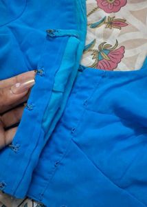 Stunning Royal Blue Embroidered Saree