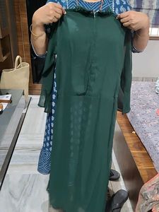 Elegant Emerald Green dress with Mirror Work