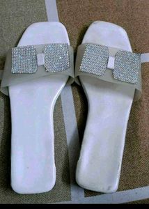 Sparkling Gemstone Slide Sandals