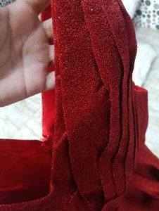 Sparkling Red V-Neck Maxi Dress