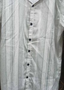 Striped White Casual Shirt for Men