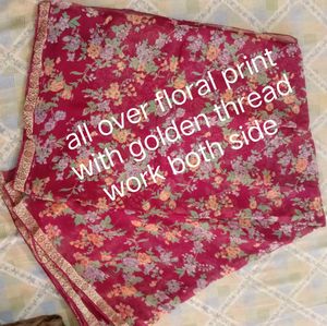 Vibrant Floral Print Saree