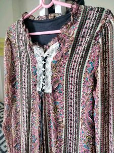 Bohemian Paisley Print Kurta Set