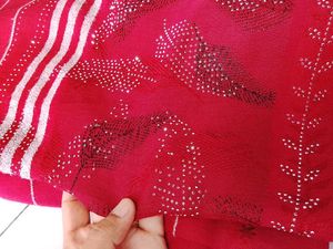 Red stole with silvery strip