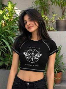 Black Crop Top with Gothic Print (never worn)
