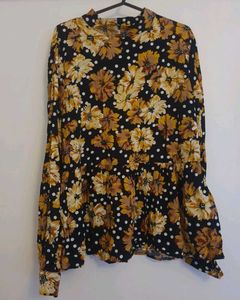 Floral Print Peplum Top