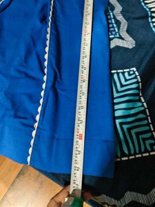 Vintage Blue Dress with Gingham Trim