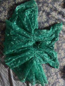 Emerald Green Lace Lehenga Choli