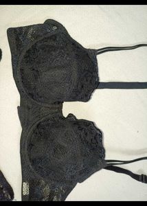 Black Lace Bra and Panty Set