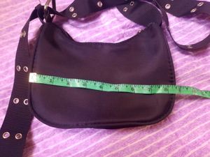 Black Shoulder Bag with Grommets