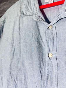 Men's Light Denim Blue Long Sleeve Shirt