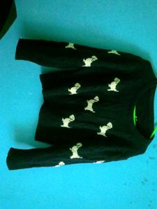 Dog Print Black Sweater