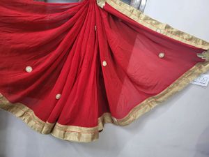 Beautiful Red saree in pure fabric