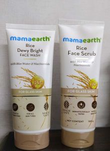Mamaearth Rice Face Wash &amp; Scrub Set