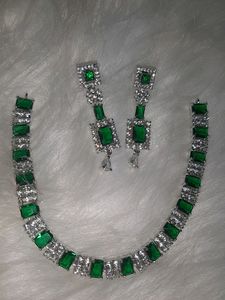 AD Green Diamond Necklace Set