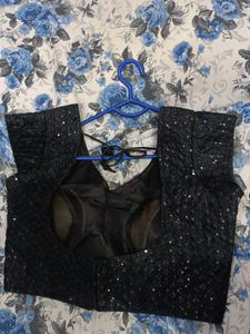 Size Is 42 Sequence Work All Over Black Color Padded Blouse . Never Used.