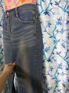 Vintage Flare Jeans with grommets and leather Pane