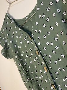 Floral Print Button-Down Midi Dress