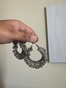 Boho Jhumka Earrings with Beads