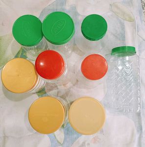 🛑Set of -9 Plastic Jars with