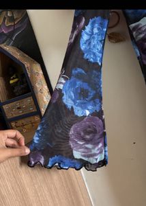 New One Beautiful Zudio Black And BlueFloral Dre