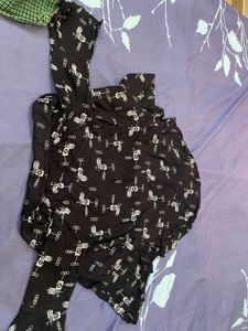 Patterned Sheer Blouse