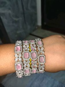 Pink AD Bangle Set