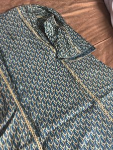 Bluish green Paisley Print Kurta