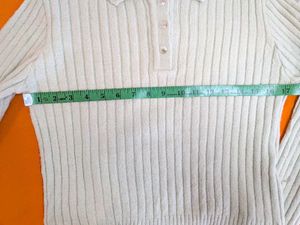 Light Green Ribbed Polo Sweater