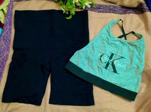 Calvin Klein bra with shaper shorts set