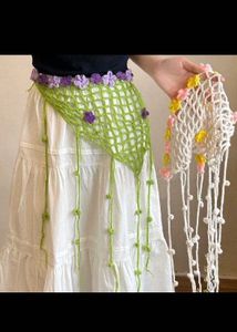 Boho Crochet Flower Skirt Overlay