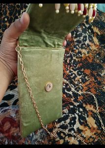 Embellished Green Clutch