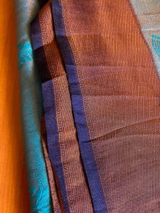 🩵Blue &amp; Brown Silk Saree🩵