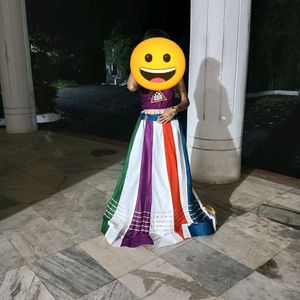 Vibrant Striped Lehenga Choli Set