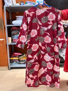 Maroon Floral Kurta Set