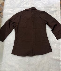 Women's Coffee Brown Button-Down Casual Shirt