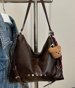 Stylish Brown Faux Leather Hobo Bag