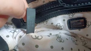 Authentic Guess Black Ostrich Embossed bag